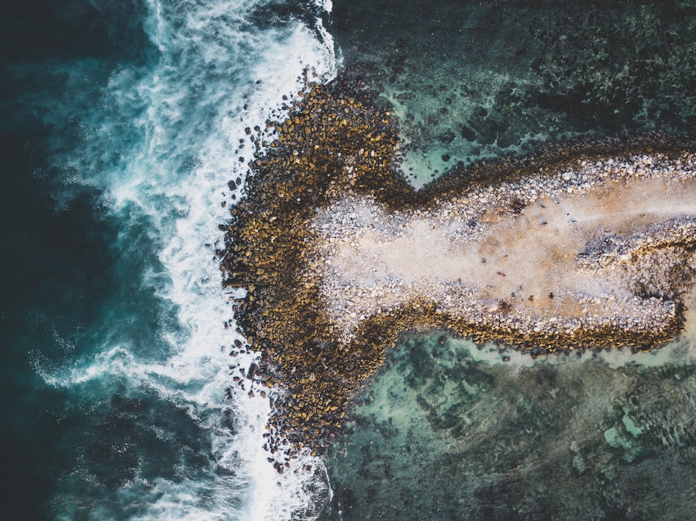 aerial photography of island