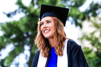 woman wearing academic gown