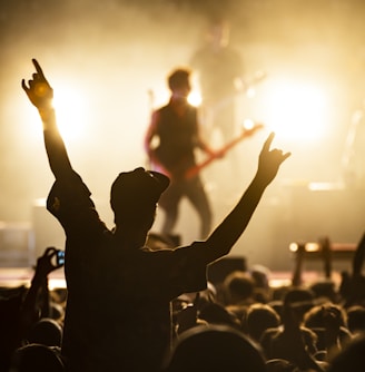 people watching band on the stage