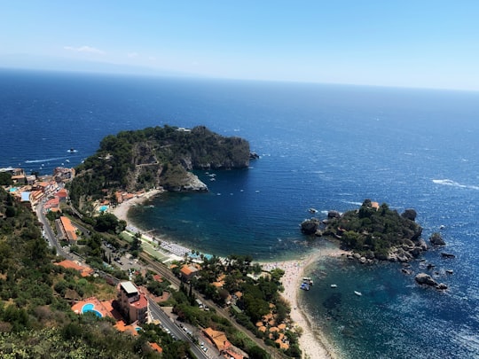 aerial photo of seashore during daytime in Isola Bella Italy