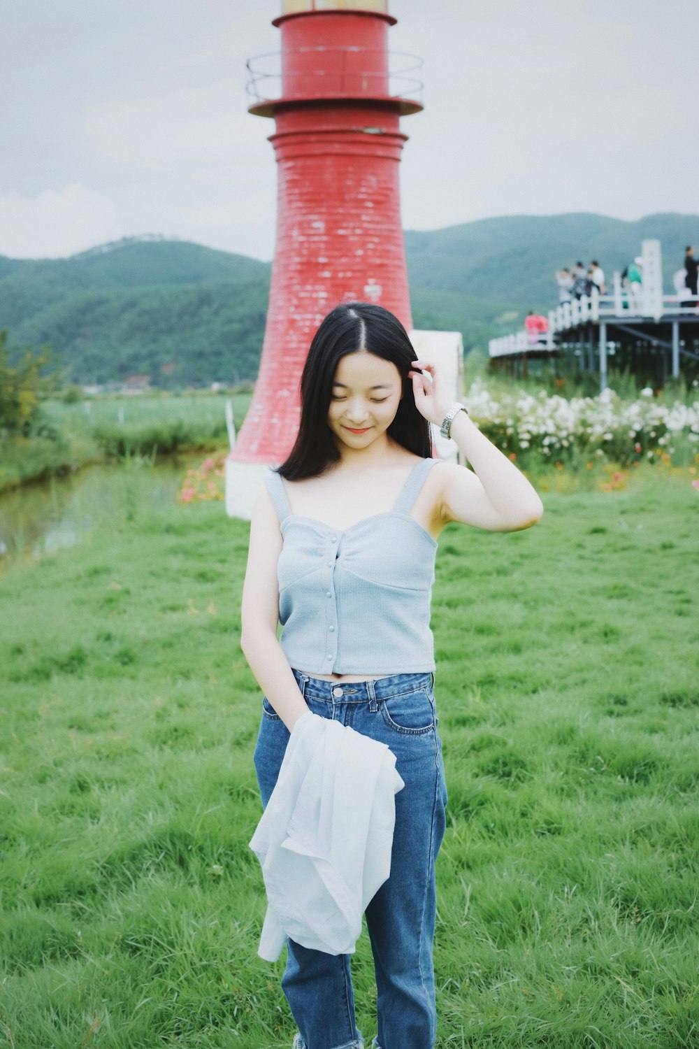 woman standing on grass