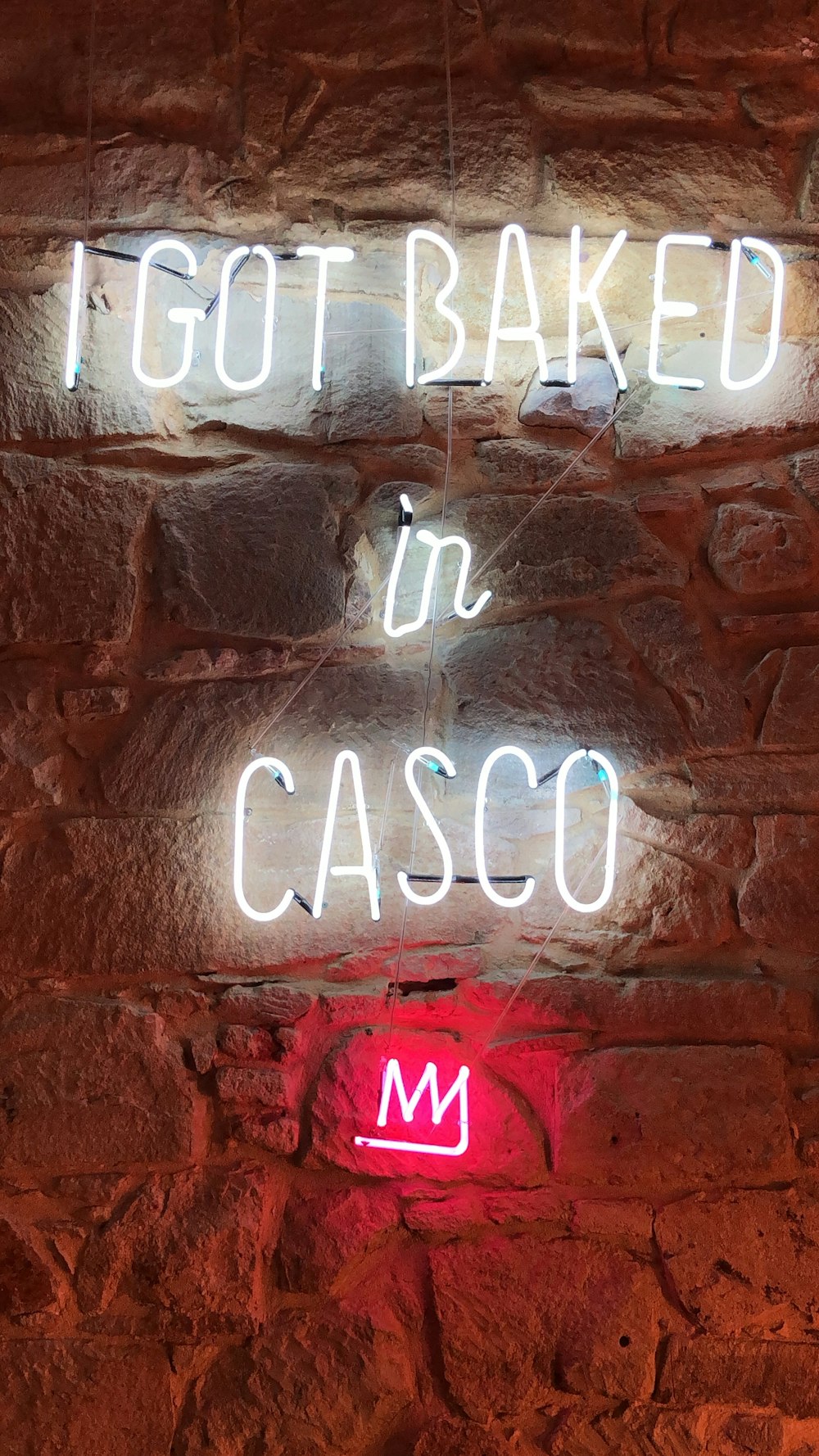 i got baked in casco neon signage