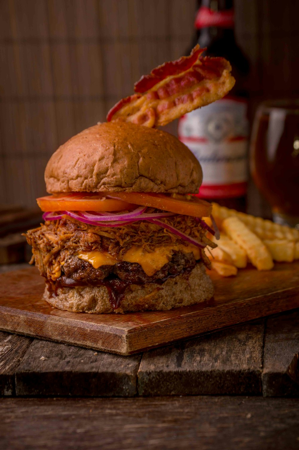 food lot in a wooden board close-up photography