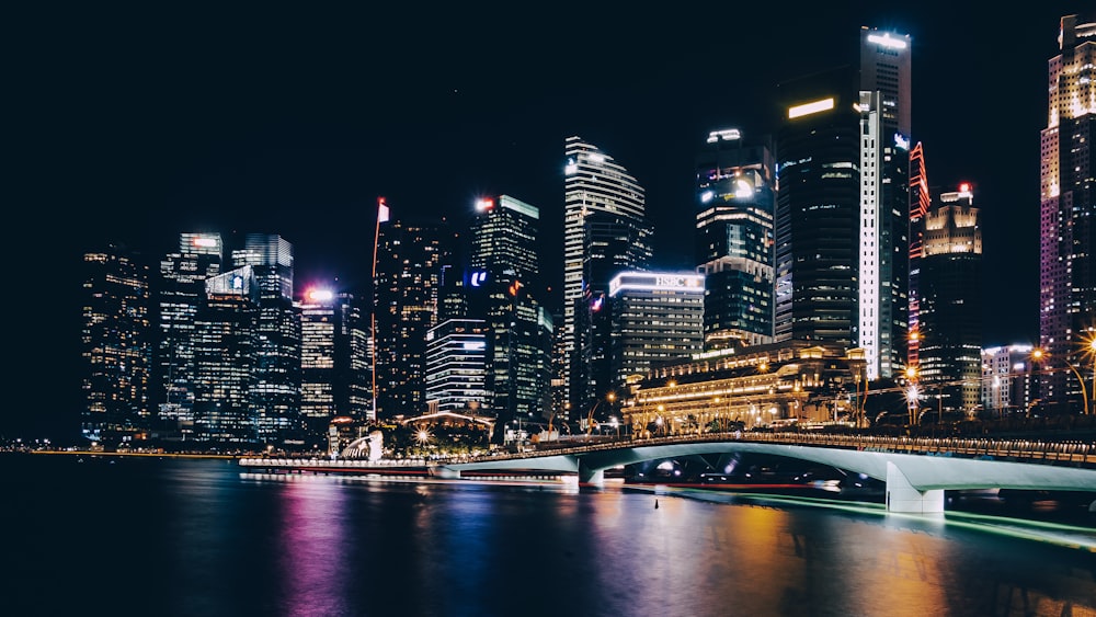 high-rise building at nighttime