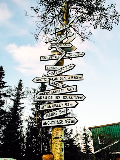 white street signgages