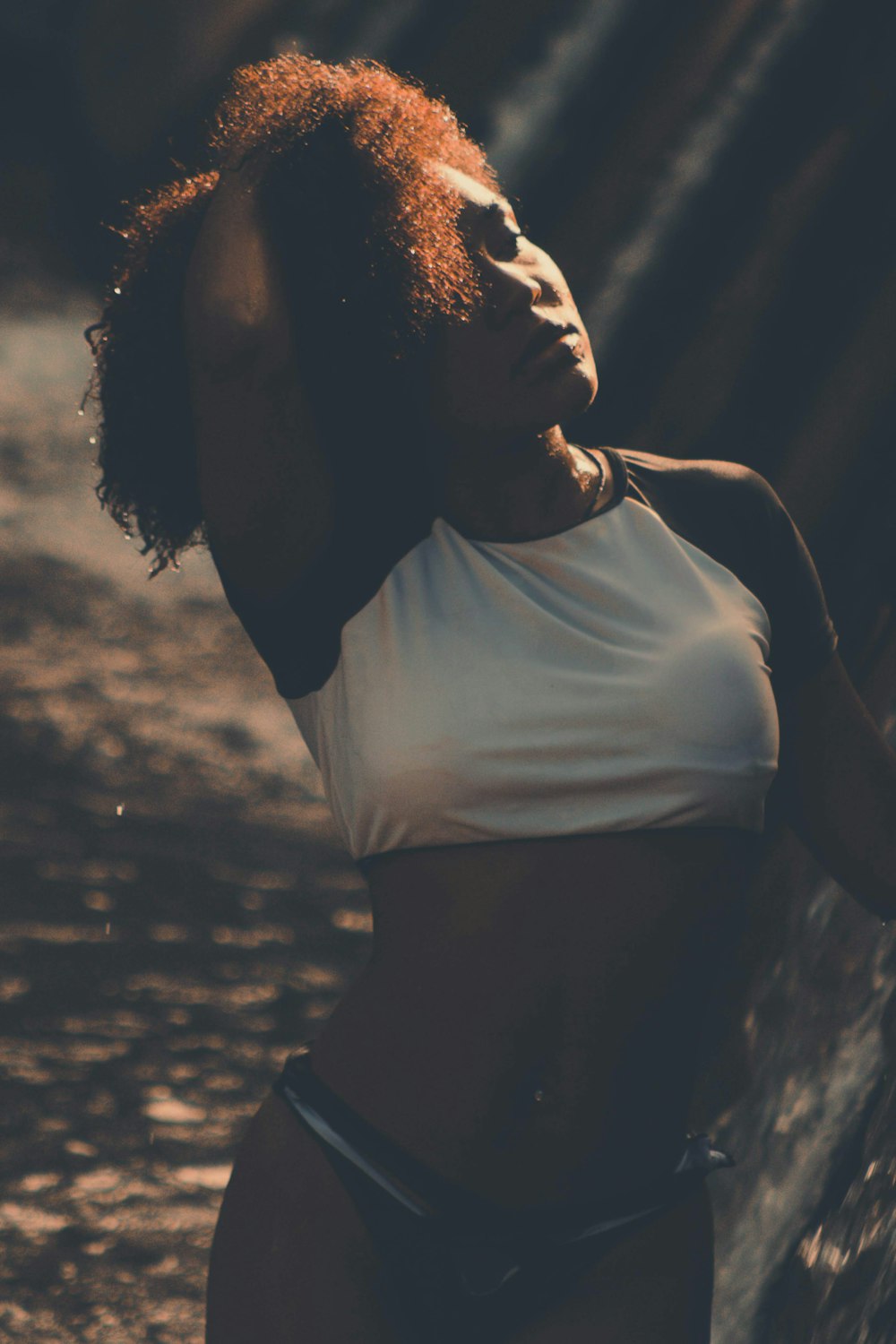 women's white crop top