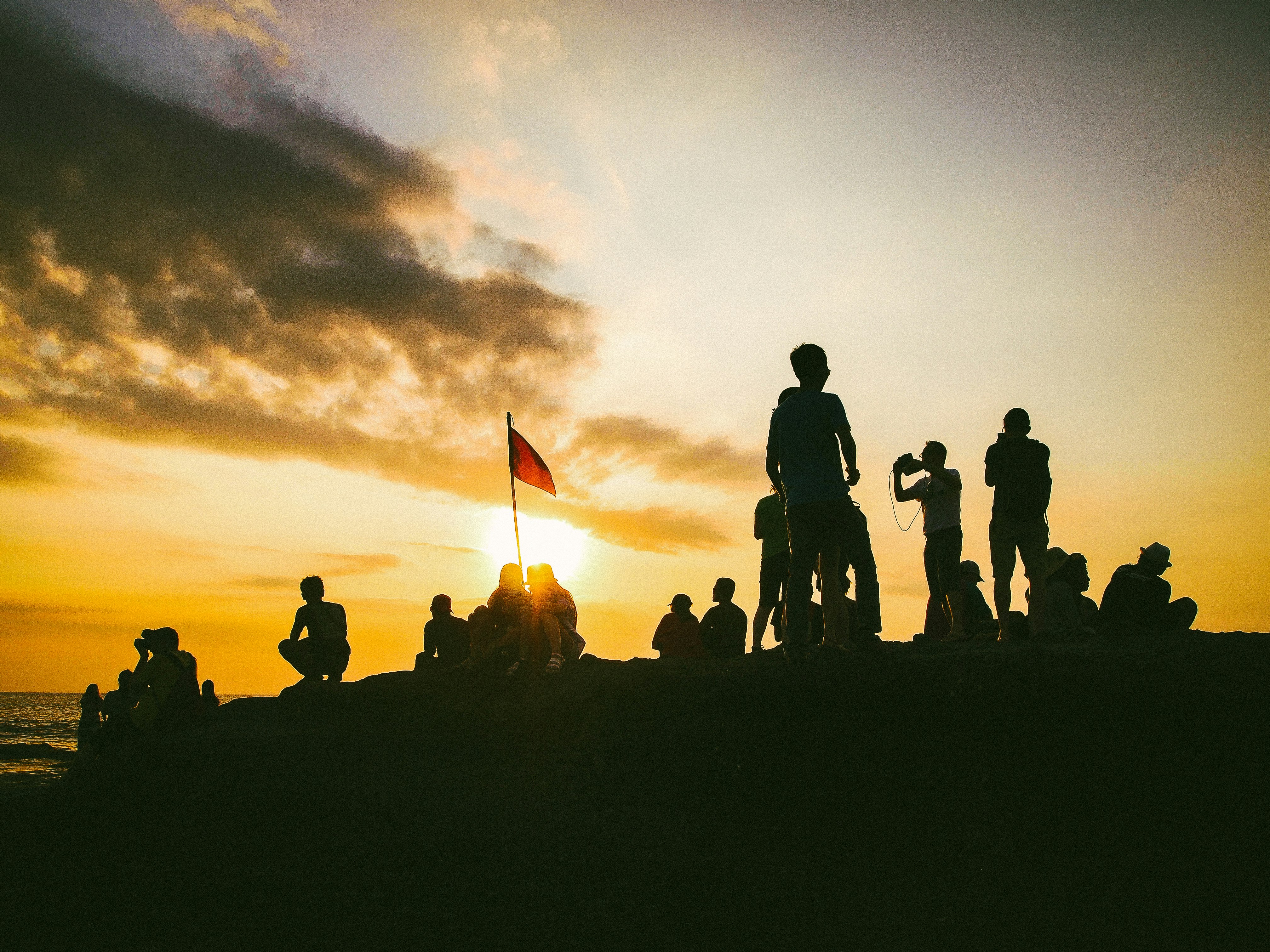 silhouette of people