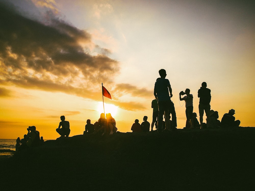 silhouette of people