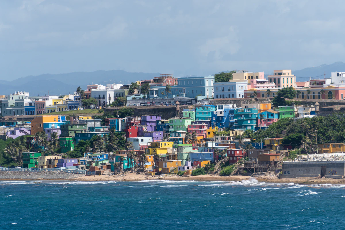 Colorful houses of La Perla overlooking the Atlantic, Old San Juan