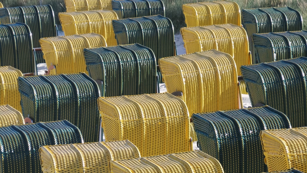 yellow and black metal frames