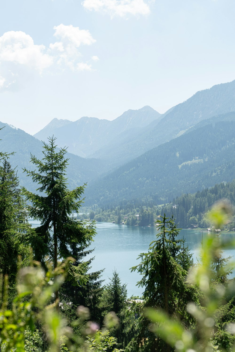 river surround by mountains