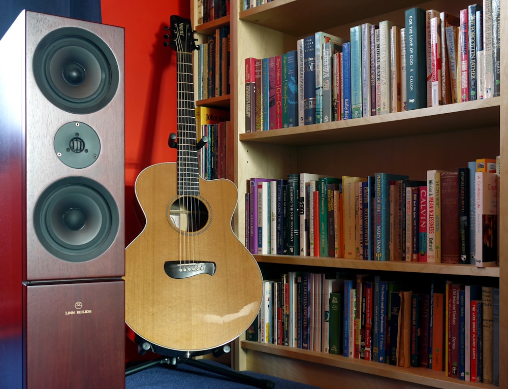 brown acoustic guitar