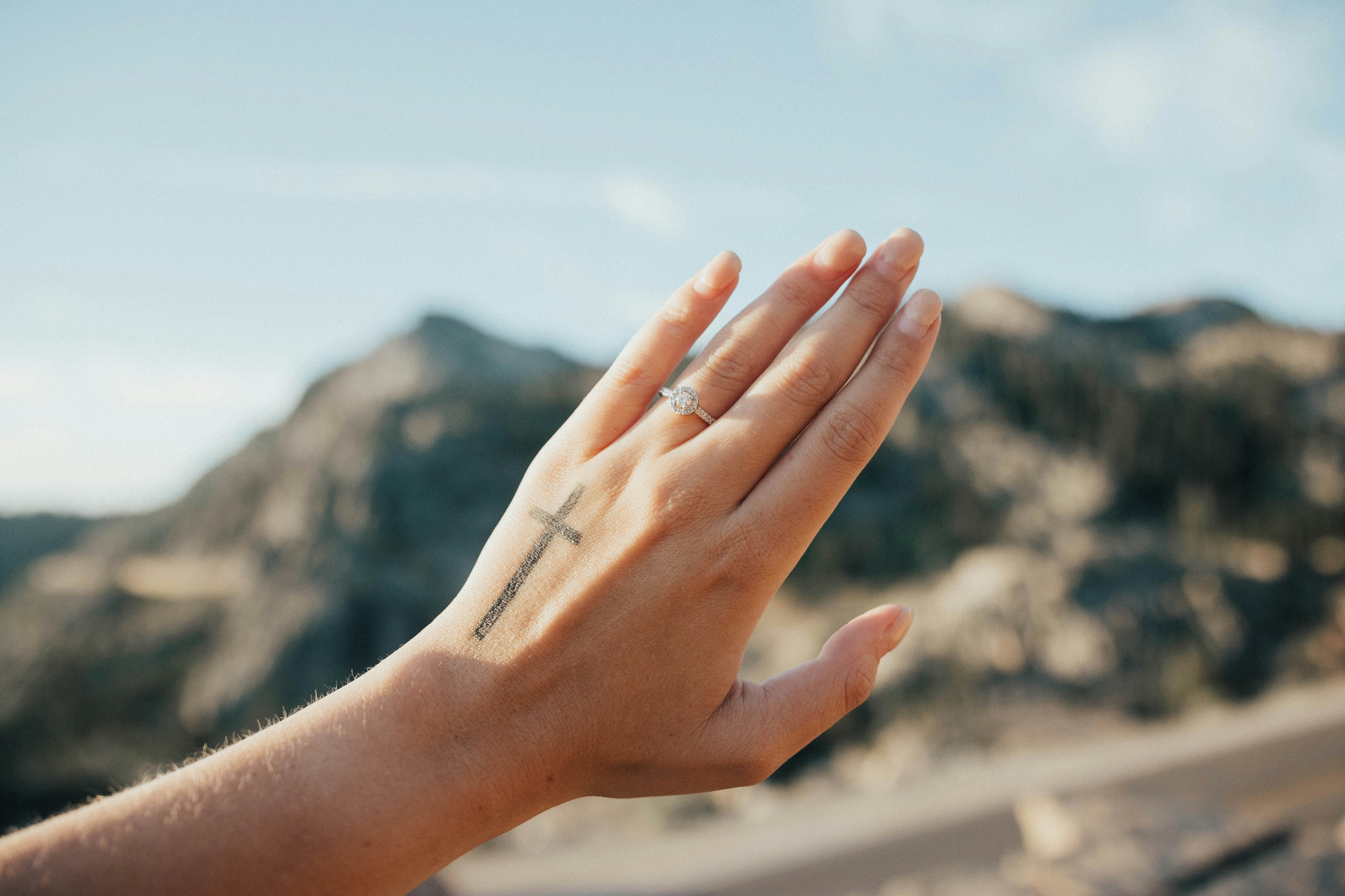 Engagement ring hands meditation
