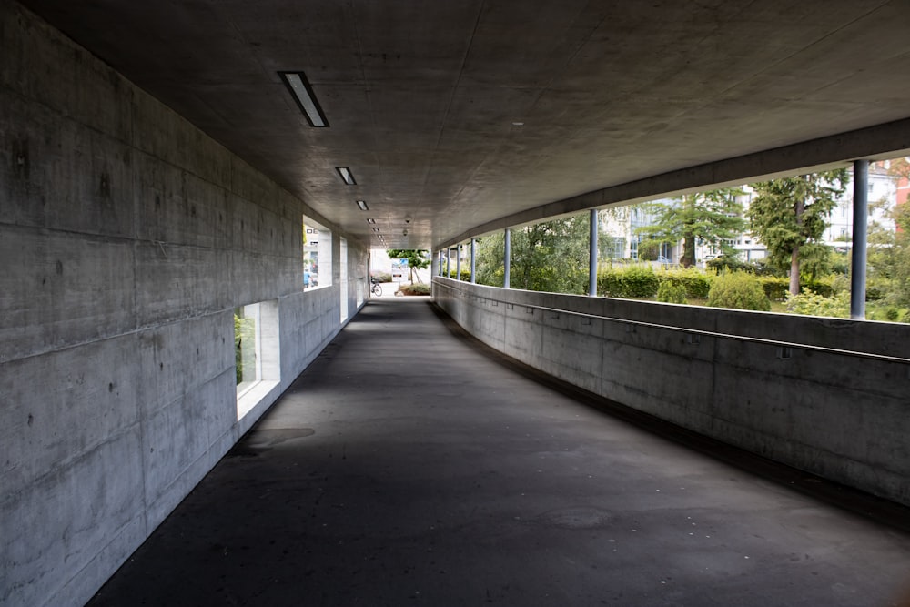 gray concrete pathway with no people