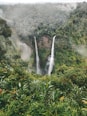 waterfalls on mountain