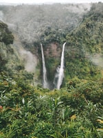 waterfalls on mountain