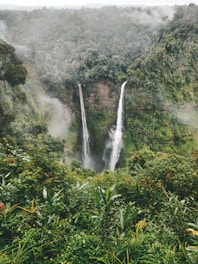 waterfalls on mountain
