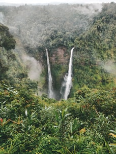 waterfalls on mountain