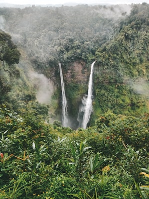 waterfalls on mountain