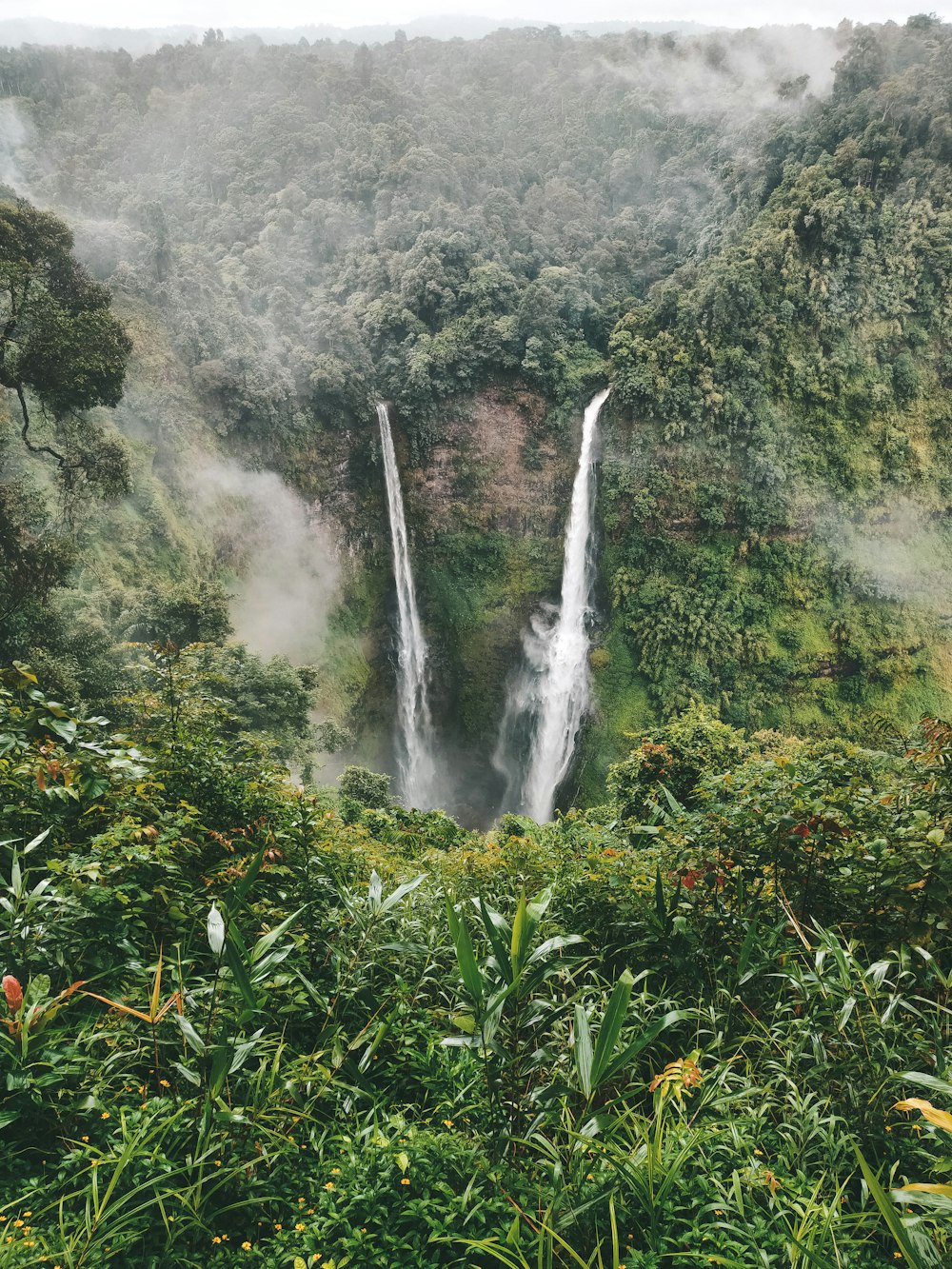 Cascades sur la montagne