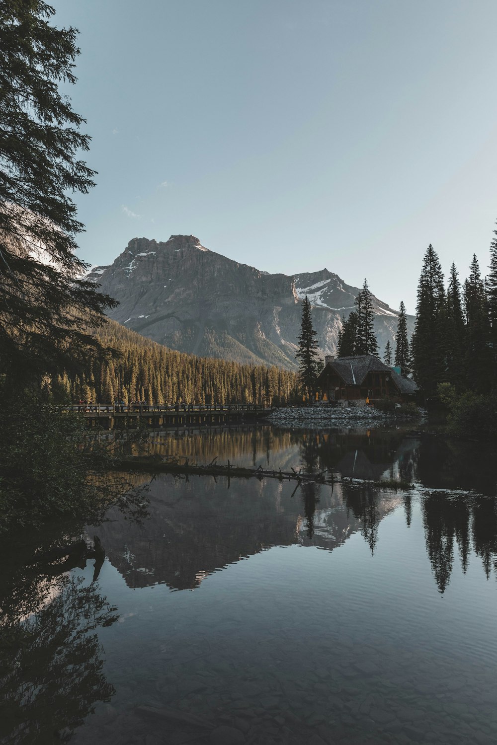 lake viewing mountain during daytime