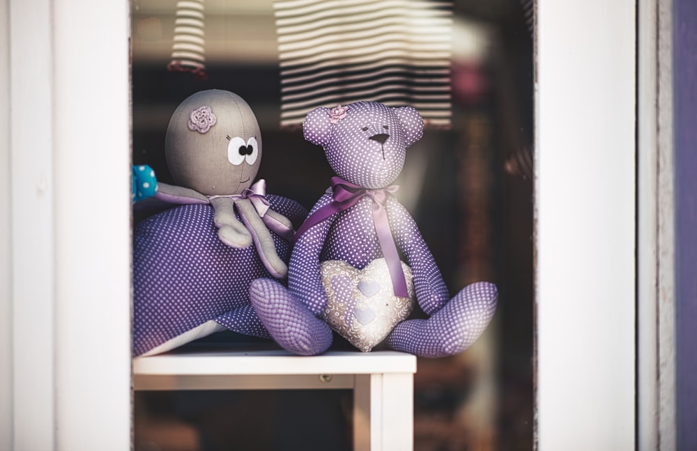 purple bear plush toy
