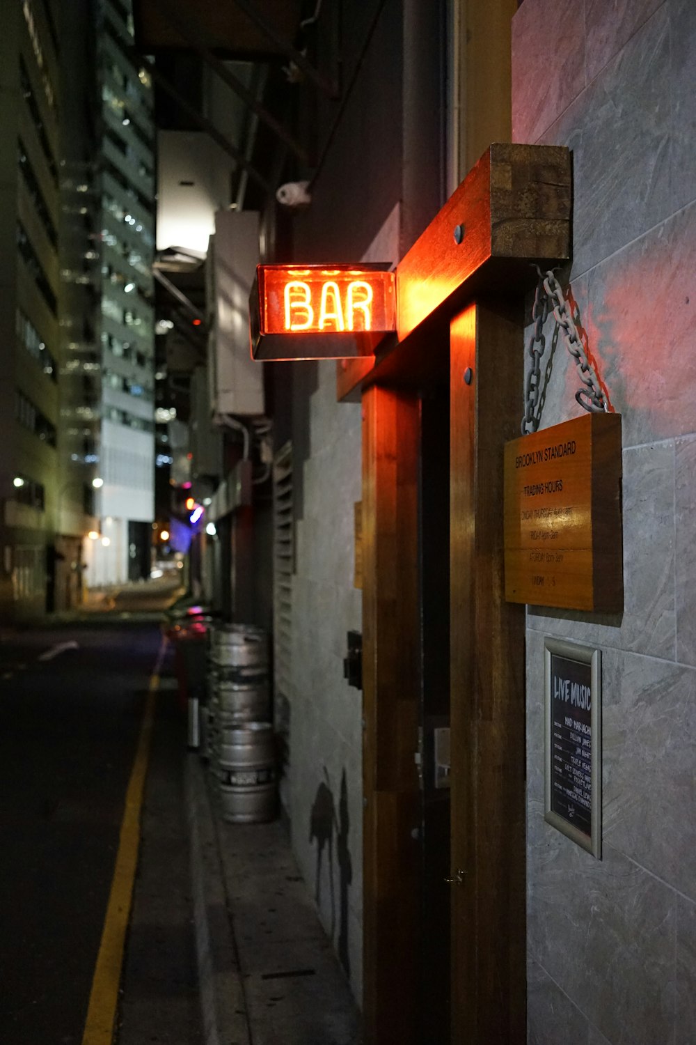 yellow and red Bar neon light