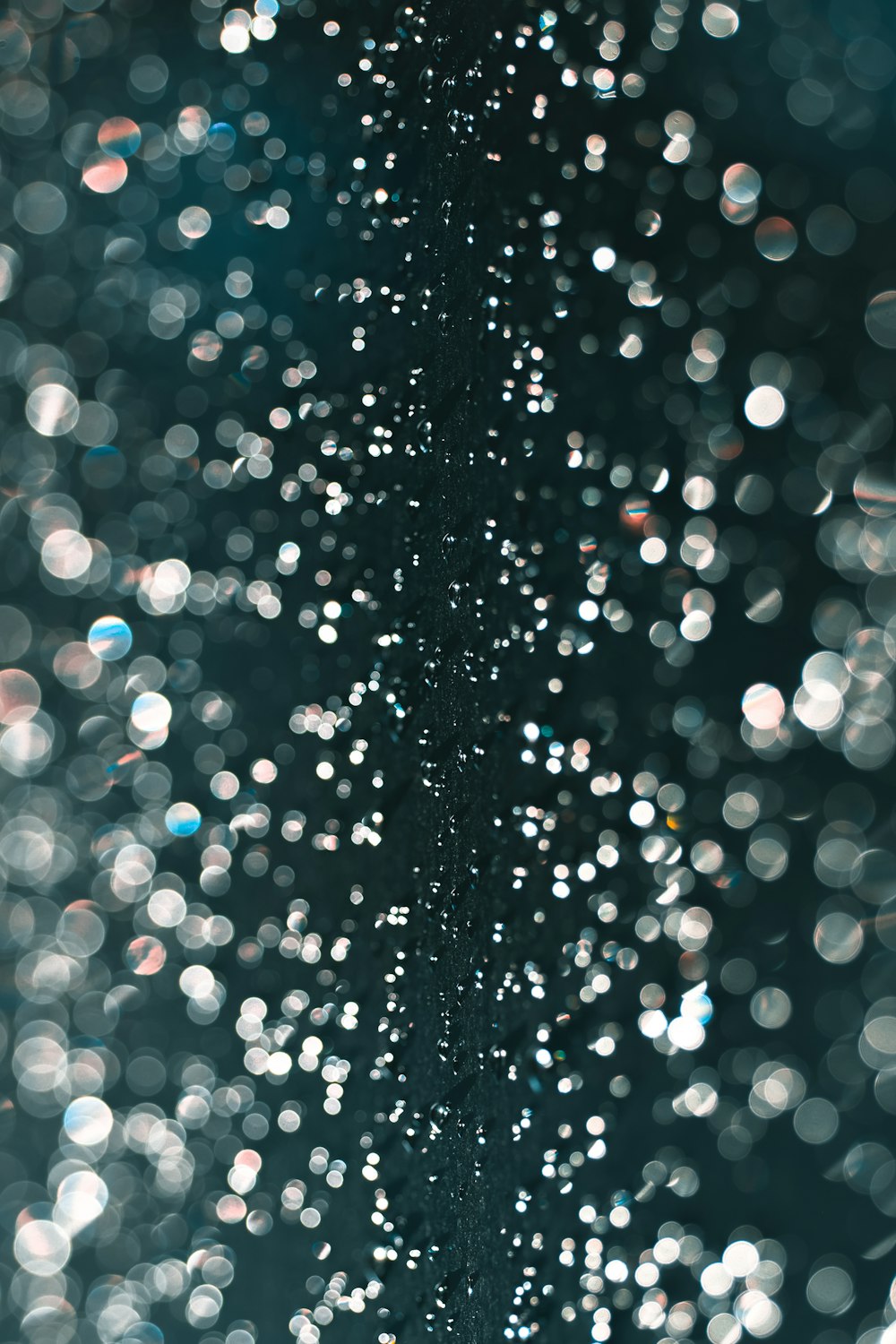 a close up of water droplets on a window