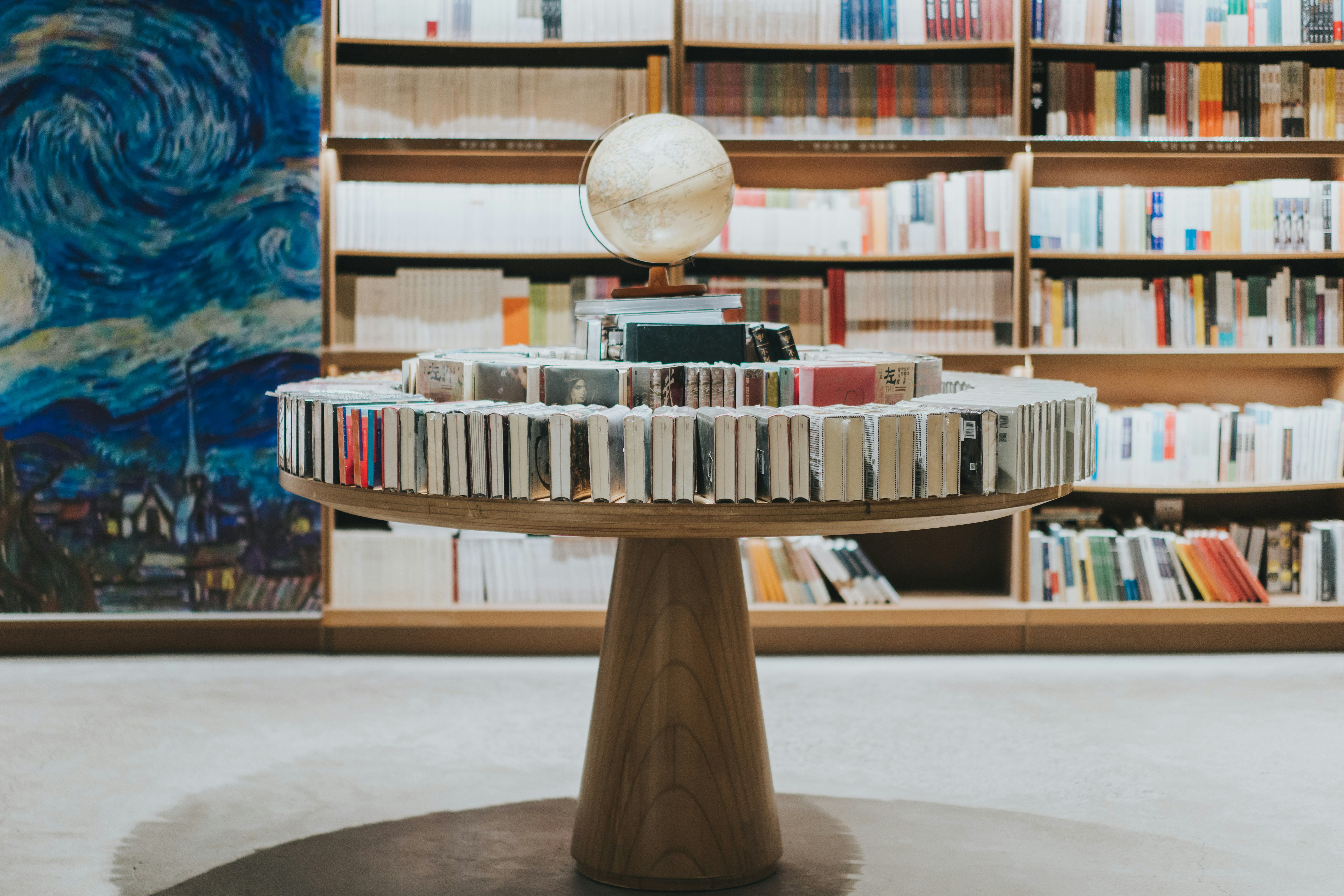 Image of a beautifully set coffee table with books and mugs