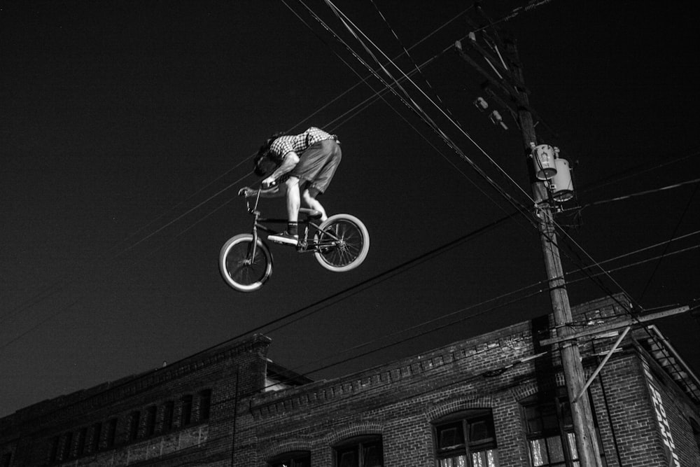 man driving bicycle