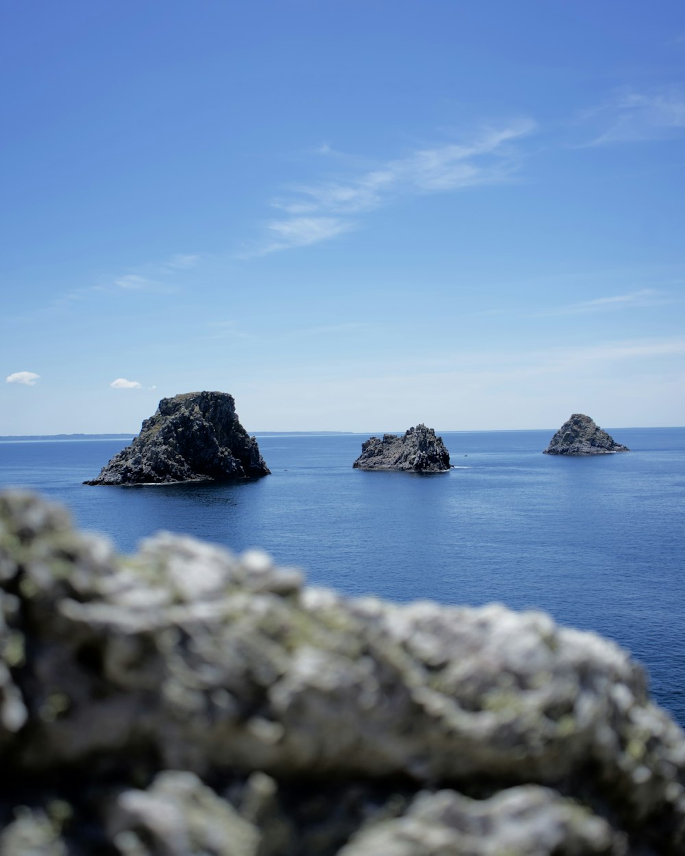 grey rock by the sea