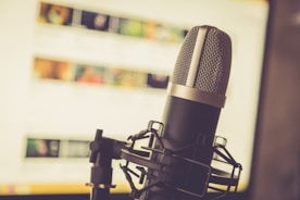 Real-time voice-to-text transcription displayed on a sleek computer screen