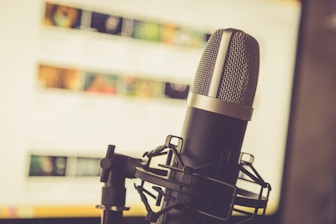 Real-time voice-to-text transcription displayed on a sleek computer screen