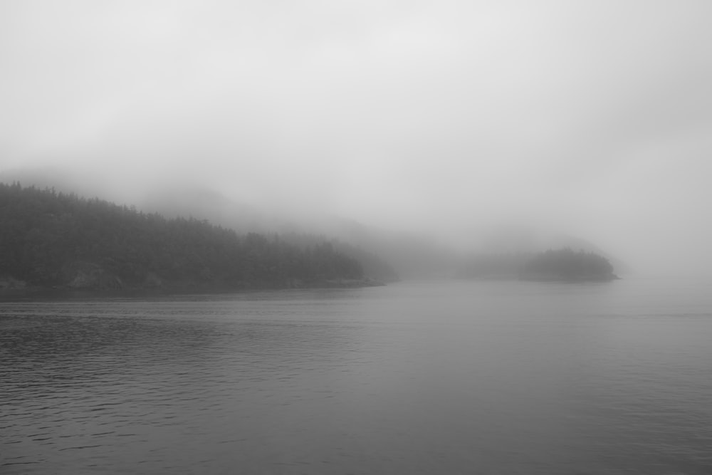 body of water near mountain