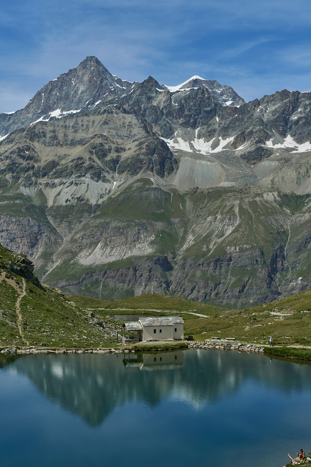 grey house near lake