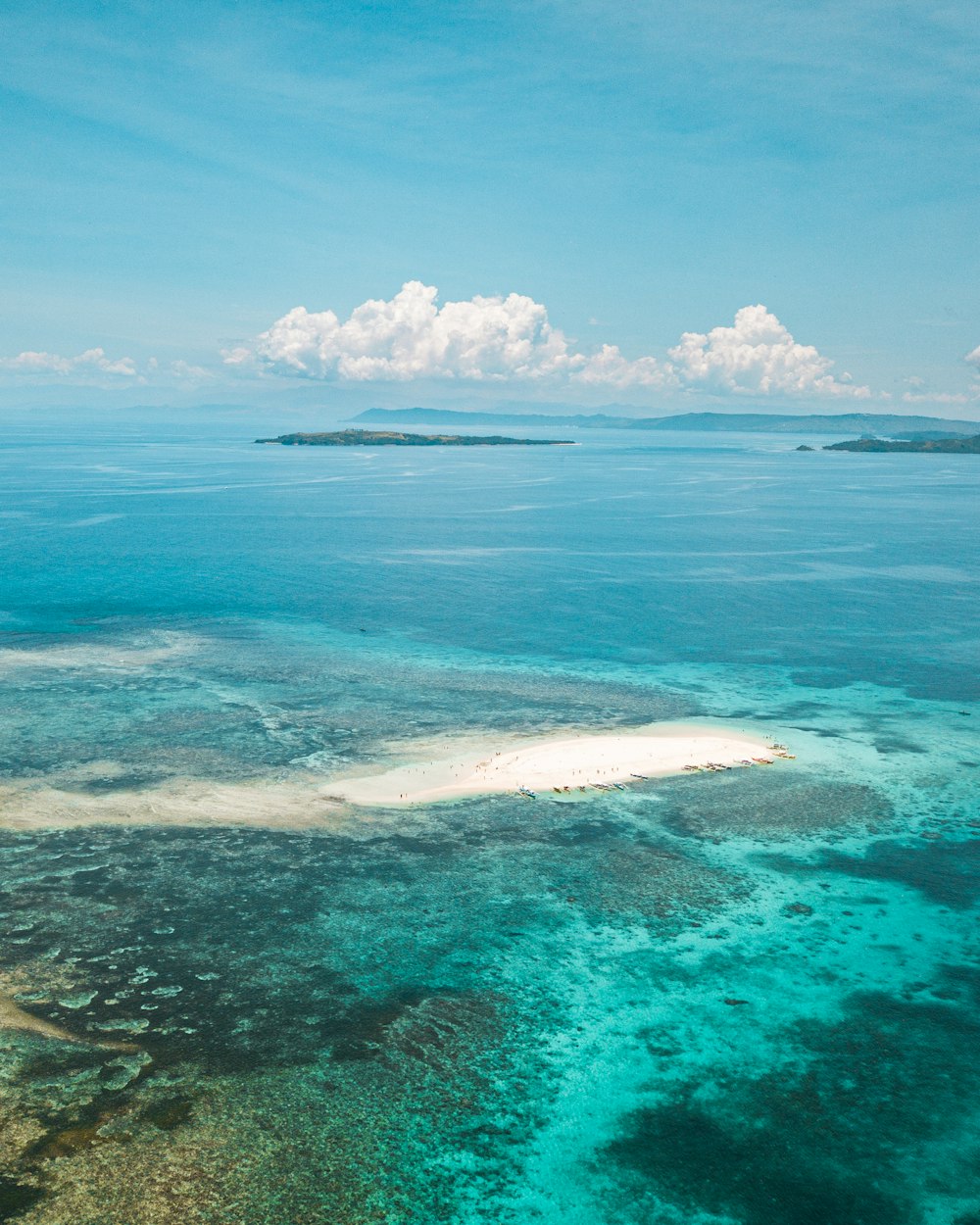 aerial photograph of sandbar