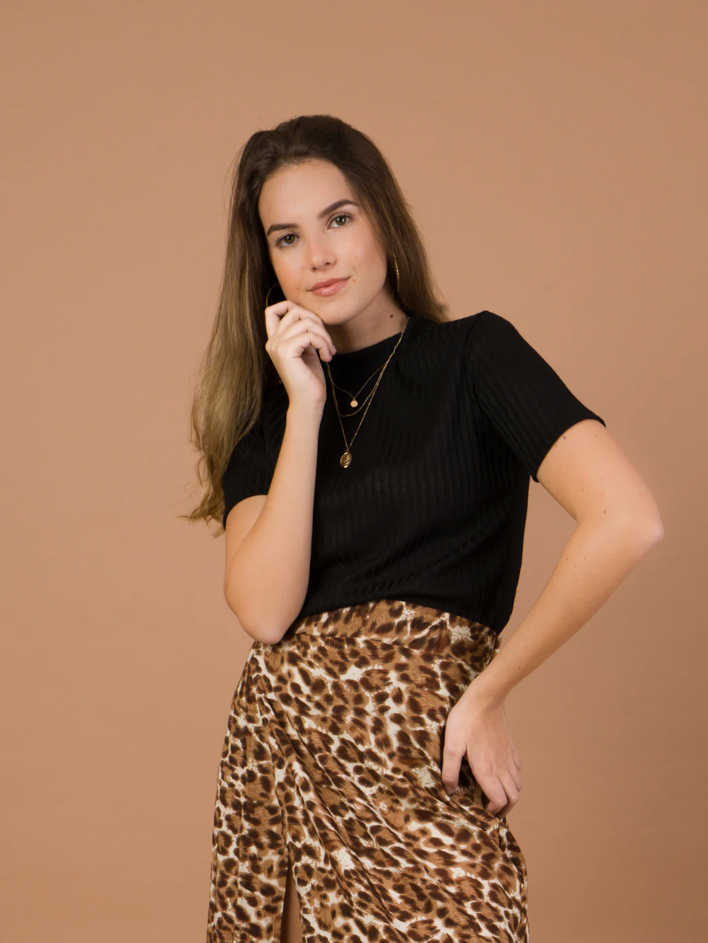 Black Ribbed Knit Top