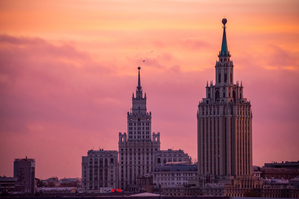 high rise buildings during golden hour