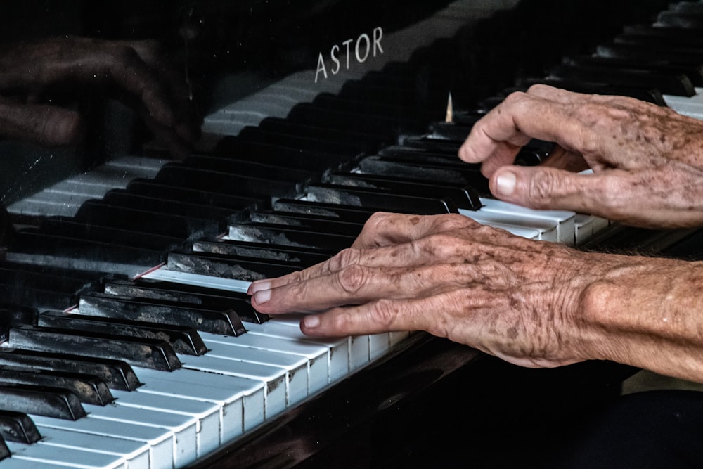 person playing piano