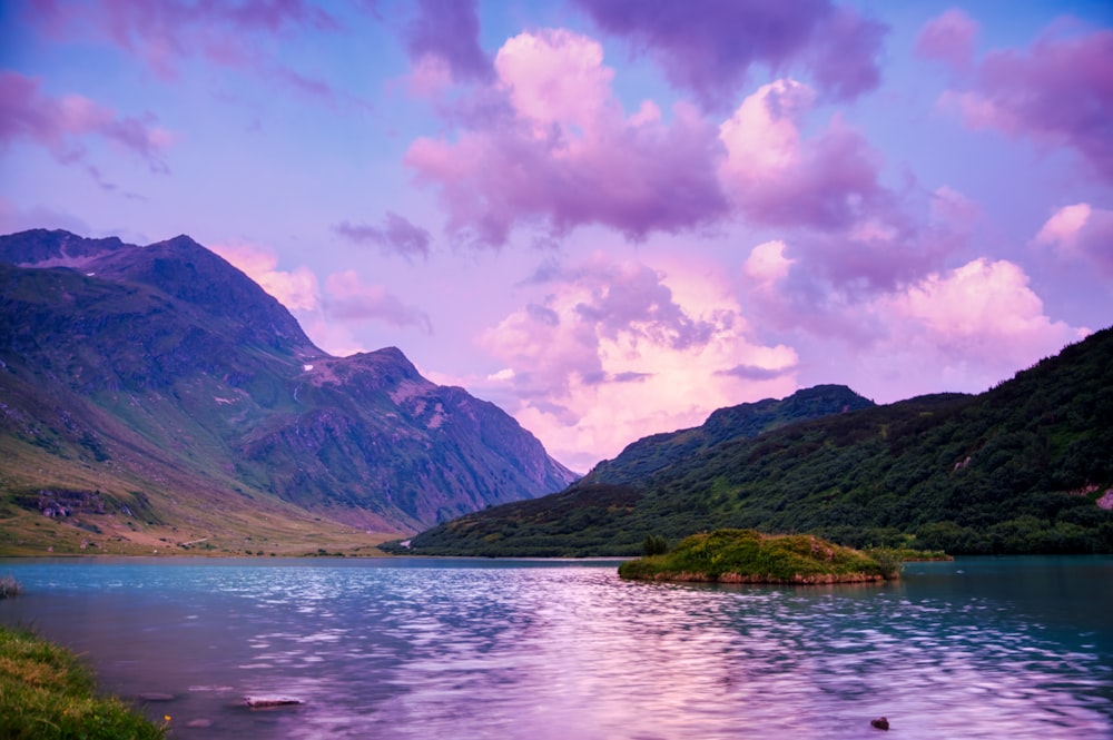 mountain near body of water