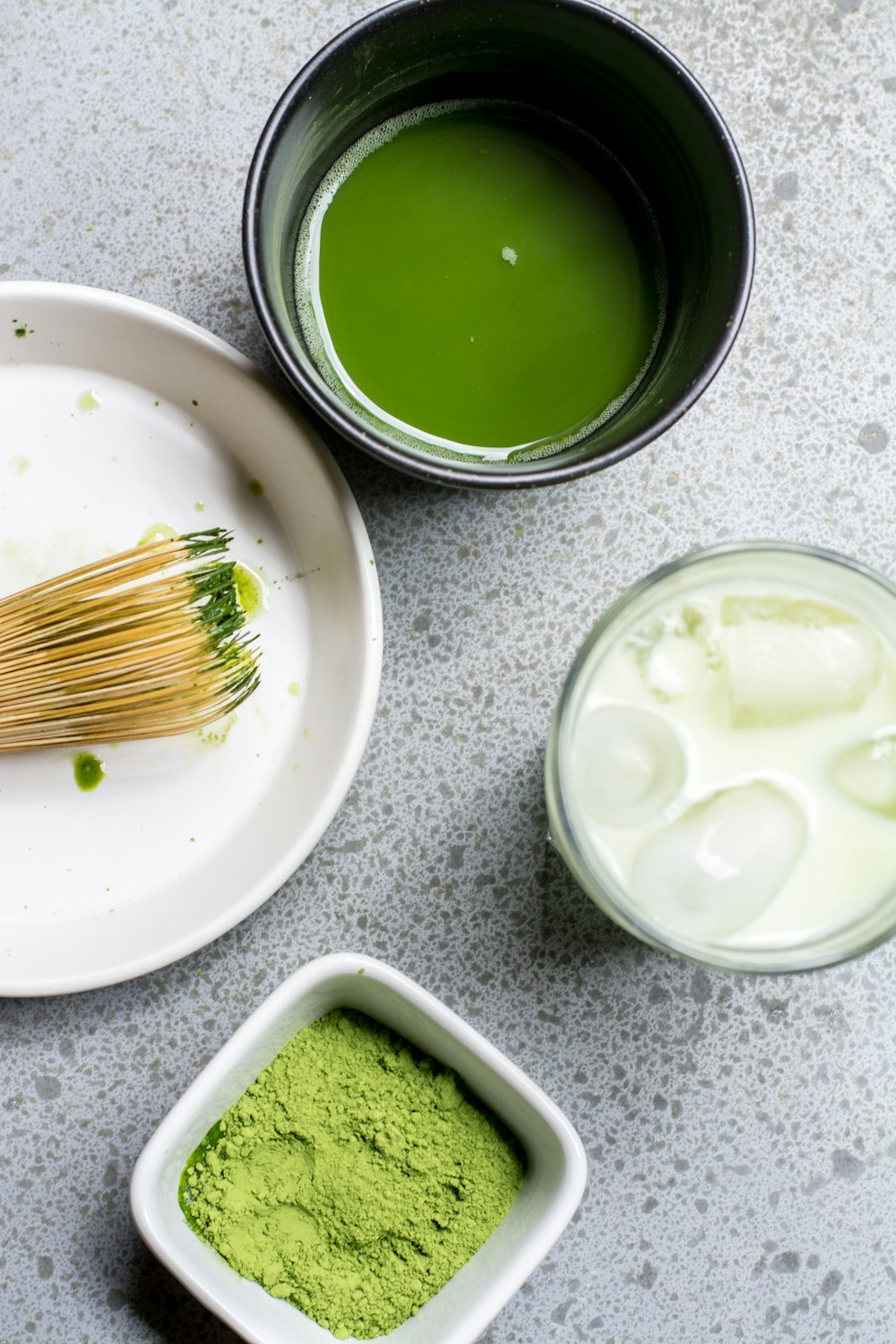 bowl of green powders