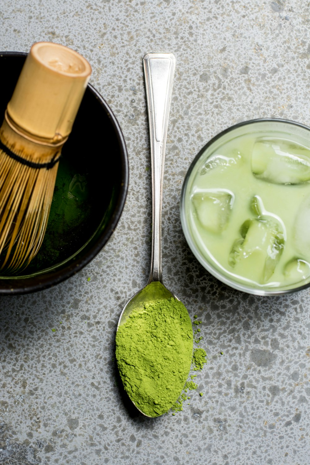 green powder on spoon