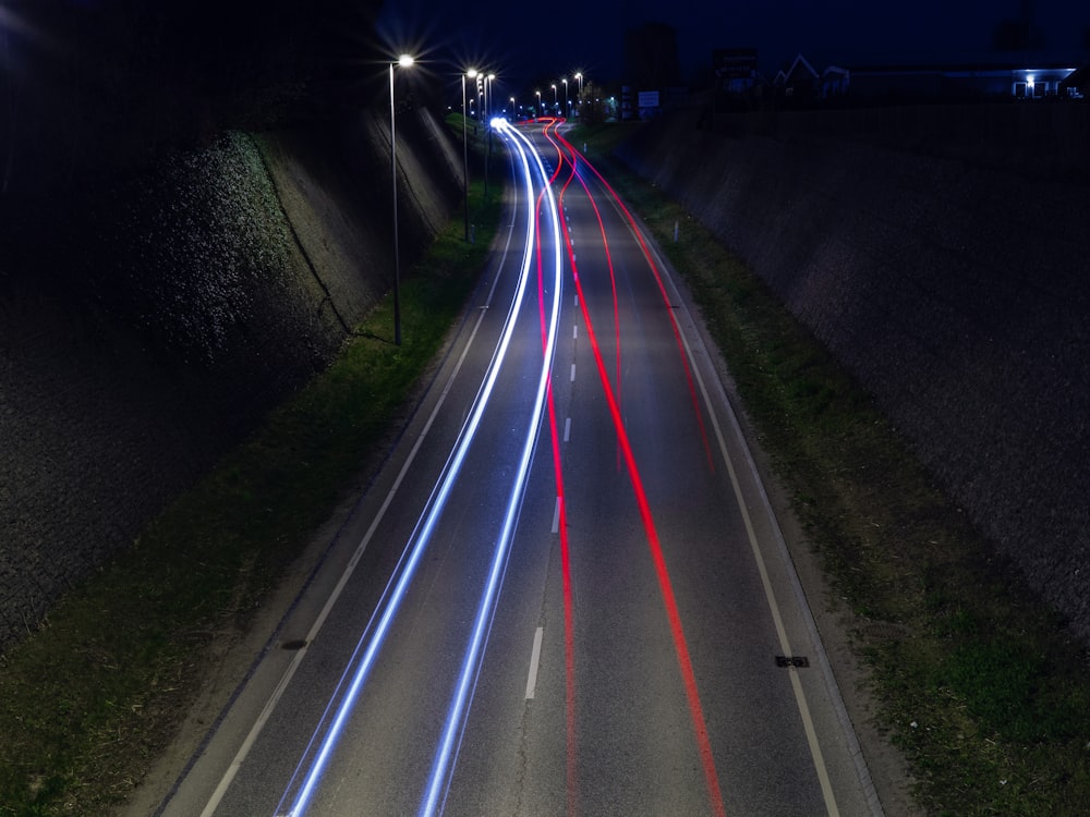 time lapse photography of \LED lights