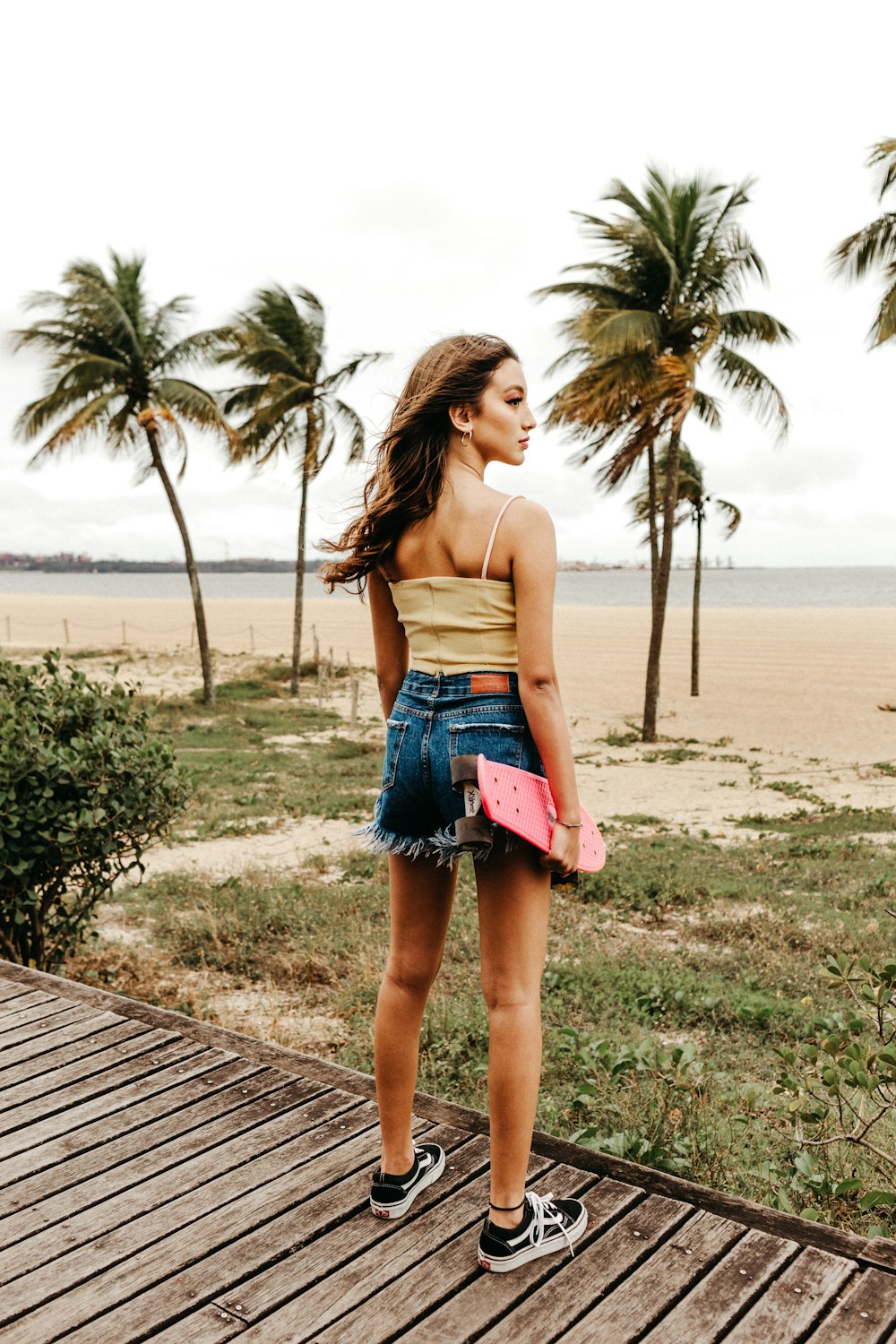 woman standing near shore