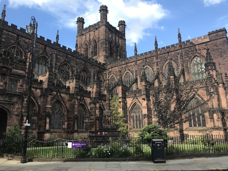 Chester Cathedral interior showing Roman and medieval architecture