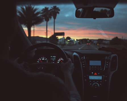 person driving car