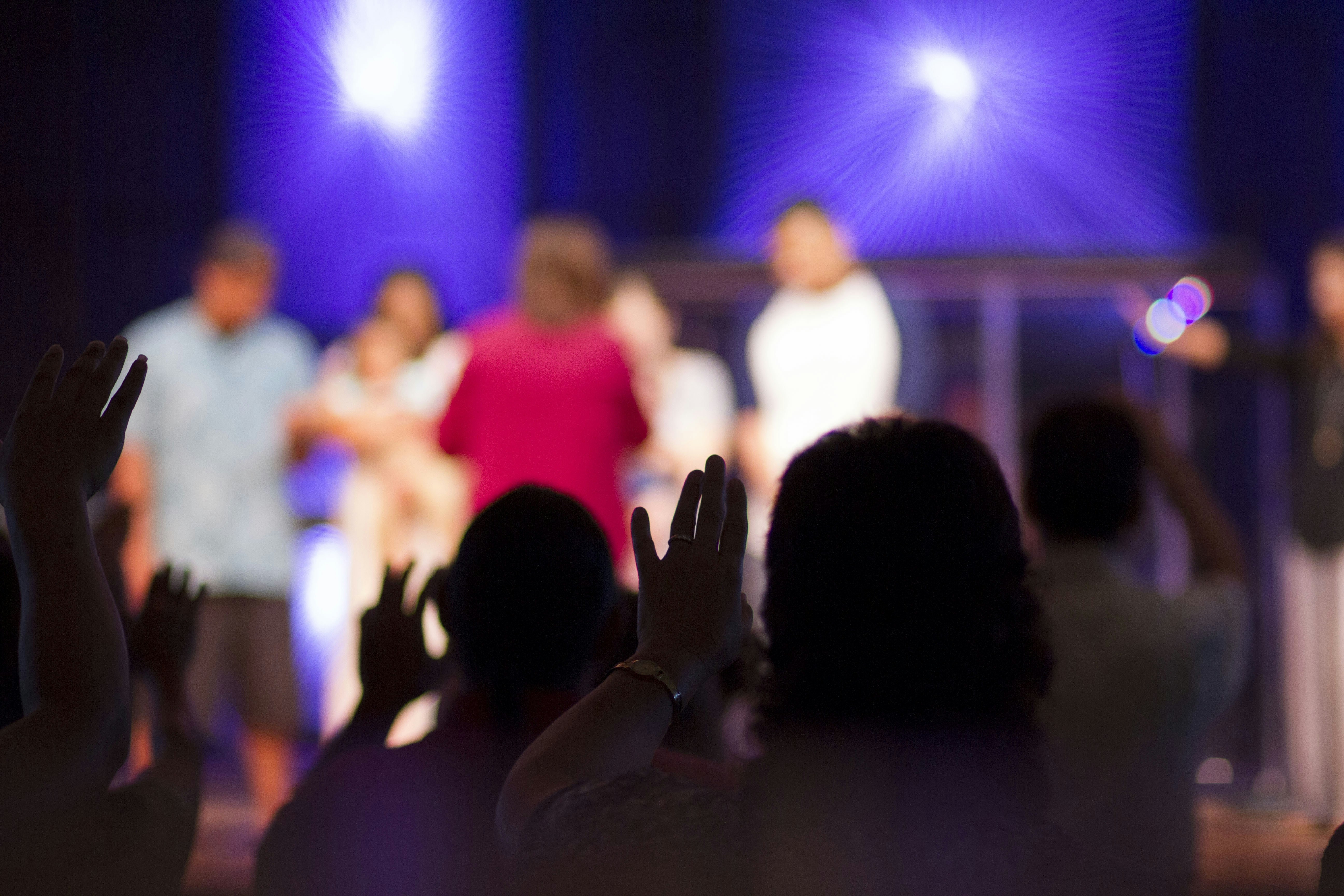 Prayer over family at church