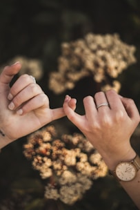silver-colored ring
