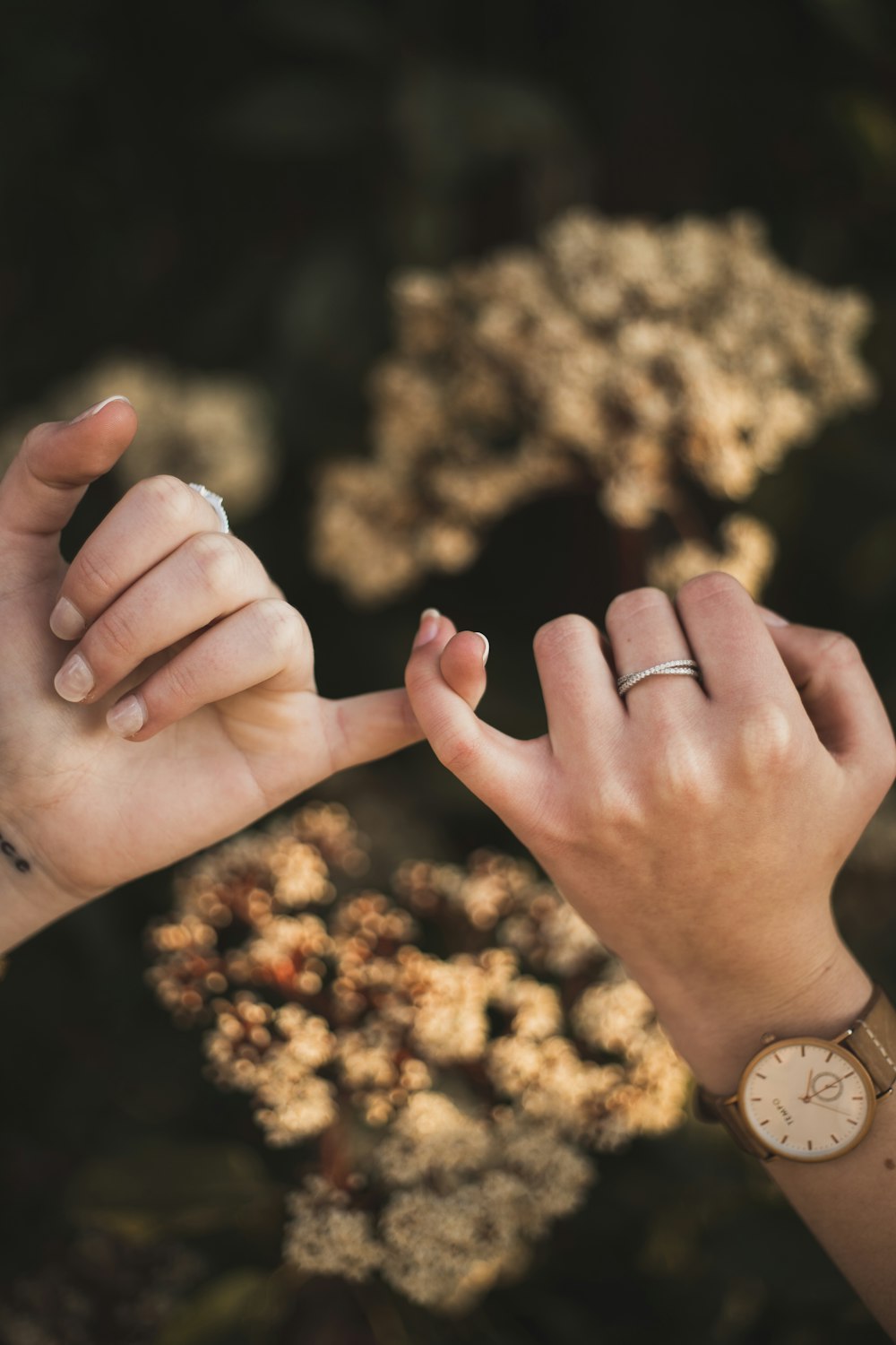 silver-colored ring