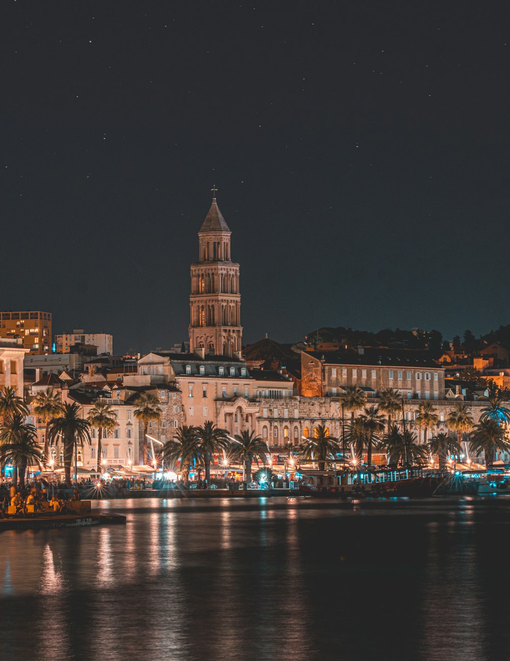 buildings at night